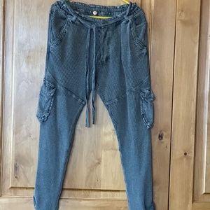 Free People Grey 100 cotton baggy pants! Size Small